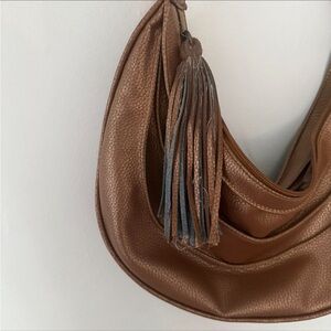 Anthropologie Metallic Brown Hobo Bag
